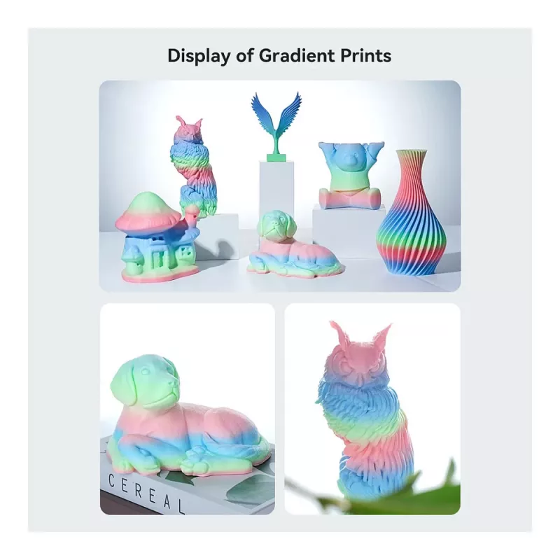 Creality PLA kvēldiega spole 1,75 mm 1 kg — zila, zaļa, rozā (3301010425)