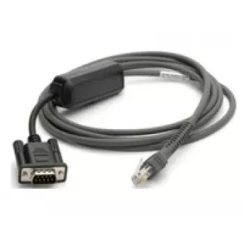 Zebra CBA-R10-S07ZBR sērijas kabelis, melns, 2,13 m, DB9 — RJ-45
