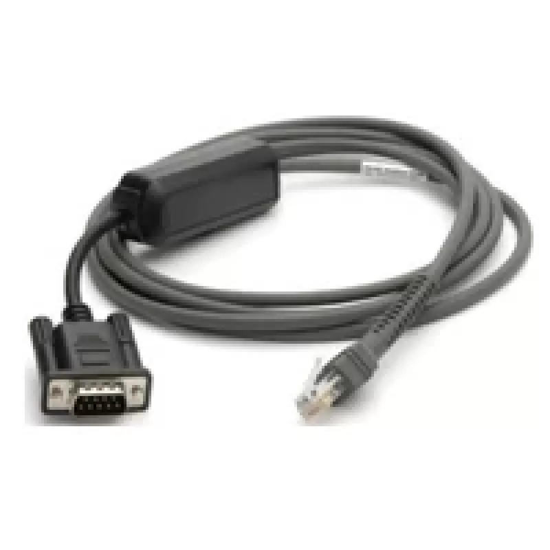 Zebra CBA-R10-S07ZBR sērijas kabelis, melns, 2,13 m, DB9 — RJ-45