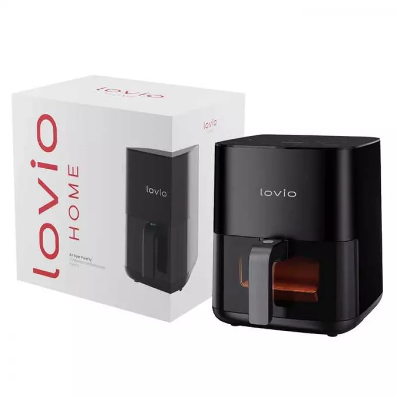 Gaisa fritieris Lovio LVAF001BK 5 L melns — galda tipa karstā gaisa fritieris, 5 litru tilpums