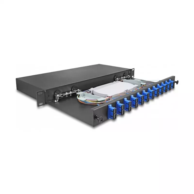 DeLOCK optisko šķiedru sadales kaste 67006 Melns Metāla 482x220x44mm