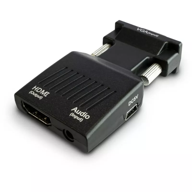 SAVIO CL-145 VGA uz HDMI pārveidotājs, audio, Full HD, melns