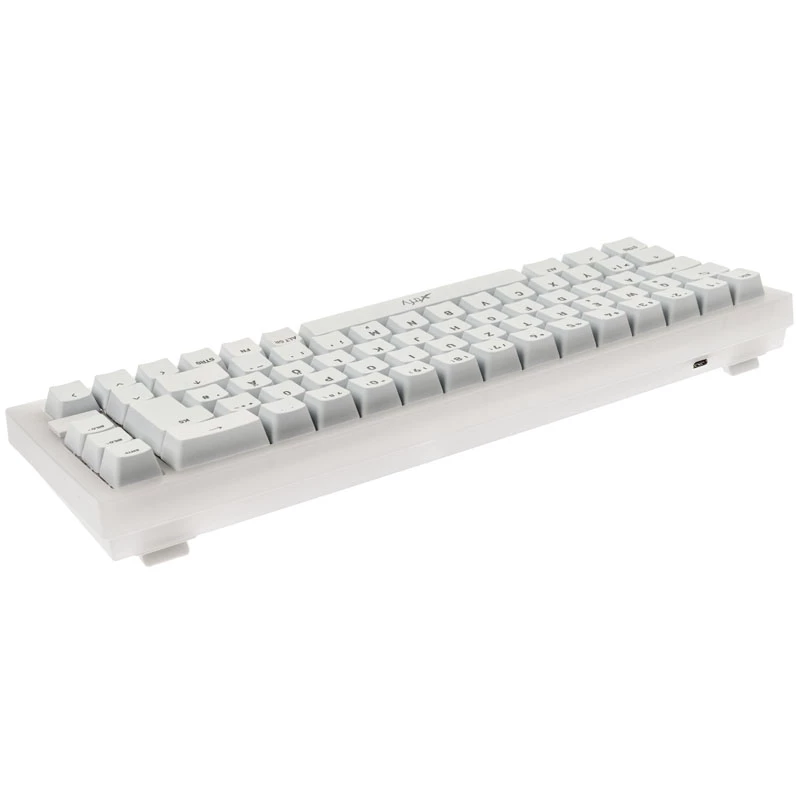 Mehāniskā TKL spēļu tastatūra XTRFY K5 RGB — bez ciparu bloka, caurspīdīga/balta