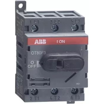 ABB OT80F3 - 3P - vadu - melna - IEC 60947-3 / UL 508 / CSA C22.2 Nr. 14 - 600 V - 52,5 mm