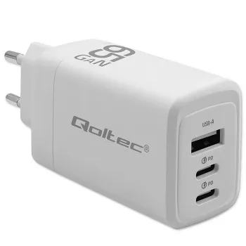 GaN lādētājs QOLTEC 51822 65W 2×USB A 2×USB‑C