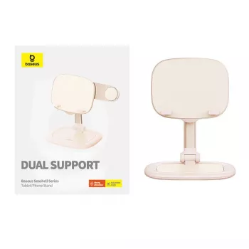 Planšetdatora tālruņa statīvs Baseus Seashell Series rozā — regulējams augstums, viegls
