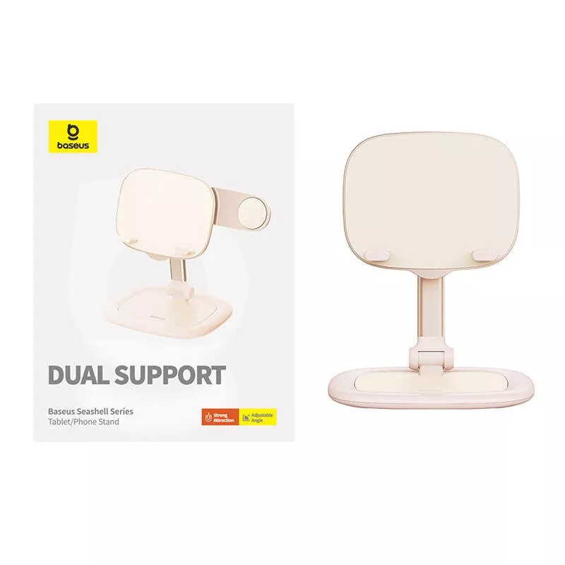 Planšetdatora tālruņa statīvs Baseus Seashell Series rozā — regulējams augstums, viegls
