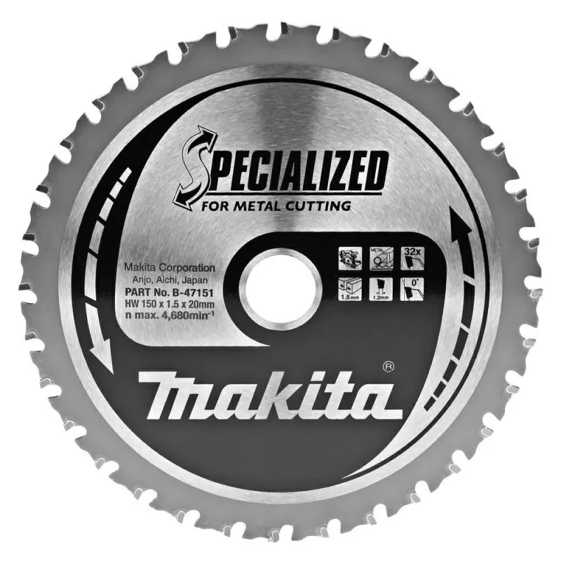 MAKITA RIPZĀĢA ASMENS 150x20x32Z METĀLAM