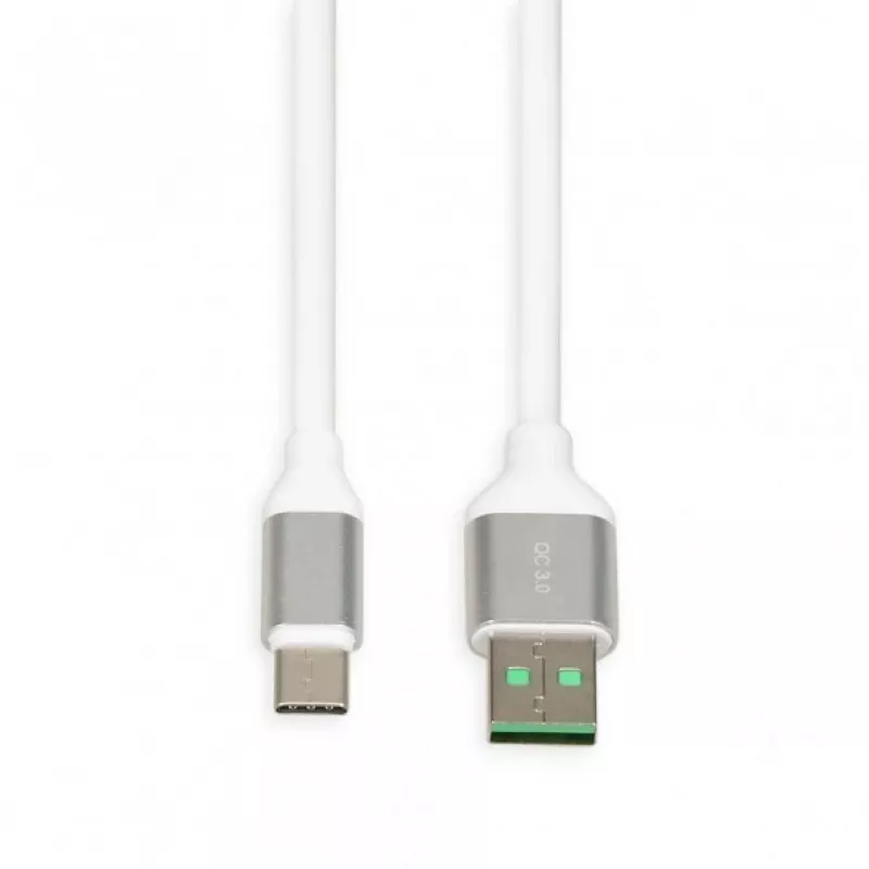 USB A uz USB C kabelis IBOX IKUMTCWQC 1,5 m, USB 2.0, 3 A, balts