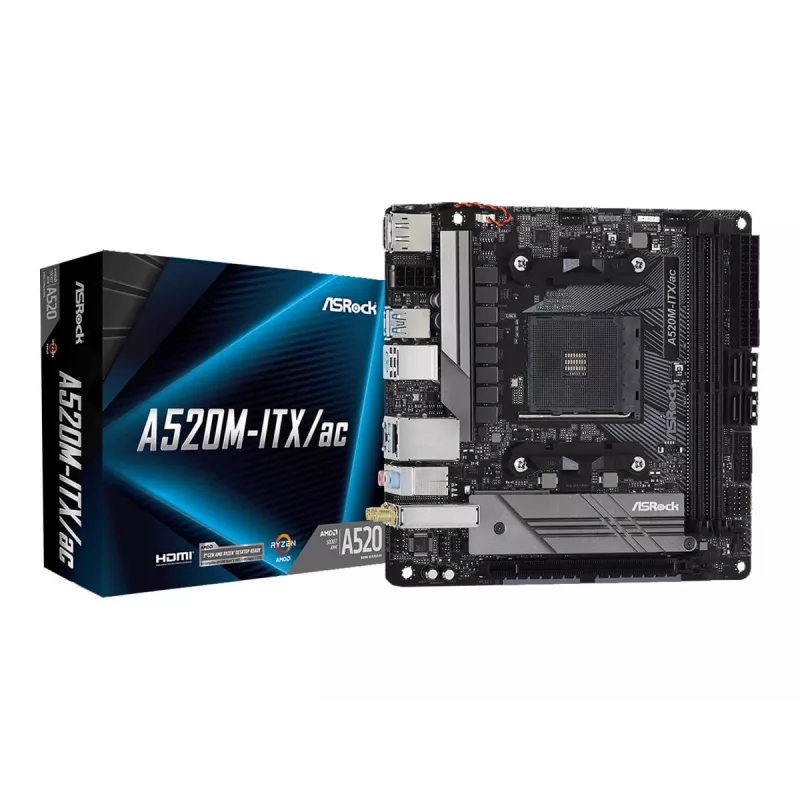 Mātesplate ASRock A520M-ITX/ac Socket AM4 micro ATX