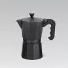 Moka katliņš Maestro MR-1666-6-Melns — manuālā plīts virsmas kafijas automāts, 6 krūzes, 300 ml, melns alumīnijs