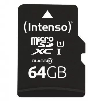 Intenso Performance - Zibatmiņas karte (microSDXC ar SD adapteri) - 64GB - UHS-I U1 / Class10 - microSDXC UHS-I (3424490)