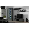 TV statīvs cama meble SOHO 140 — 1400×430×370 mm, pelēka virsma (skaidu plātne), pelēks rāmis