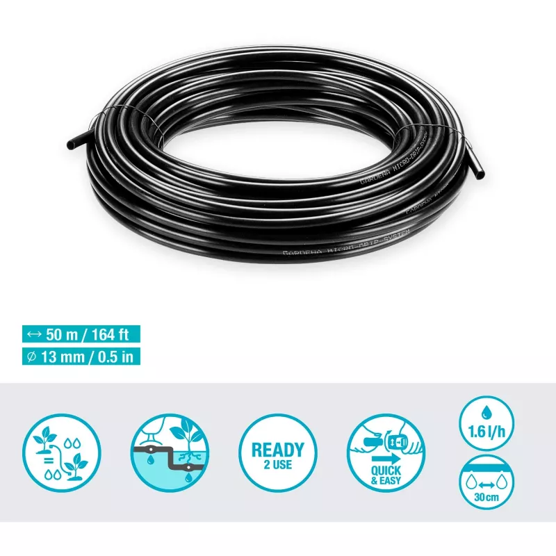 Gardena 13504-20 dārza šļūtene 50 m pazemē Melna