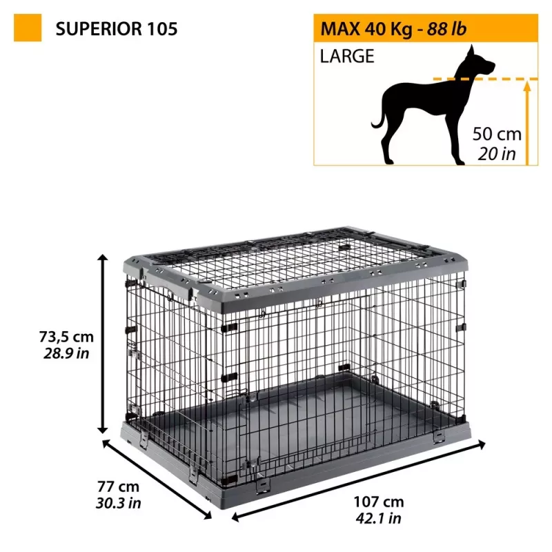 FERPLAST Superior 105 - suņu būris - 107 x 77 x 73.5 cm