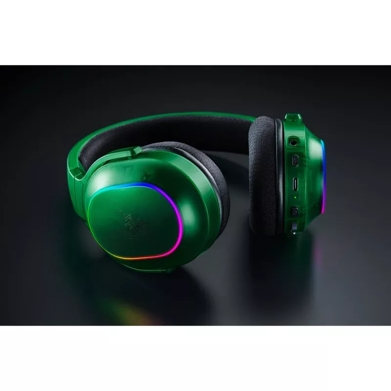 Razer Barracuda X Chroma bezvadu austiņas, galvas saite, spēlēm, Bluetooth, zaļa