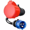 go-e Adapter Gemini flex 22 kW to CEE Zils 16 A - Melns - taisns - taisns - IP55 - 22 kW - 16 A
