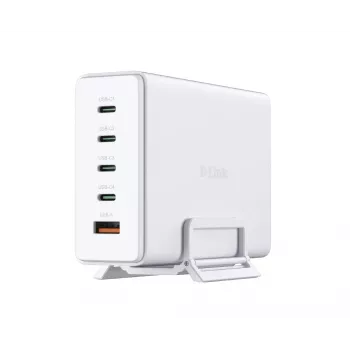 D-Link 240W GaN lādētājs, iekštelpām, maiņstrāva, balts