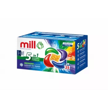 MILL PRO 5k veļas kapsulas + COLOR mīkstinošās lodītes, 25 gab.