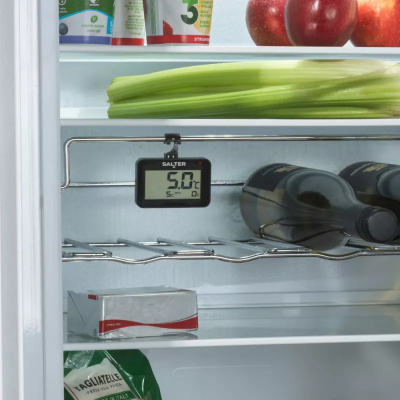 Digitālais ledusskapja termometrs Salter SA00574BFEU12 ar LCD, temperatūras diapazons no -20 līdz 50°C