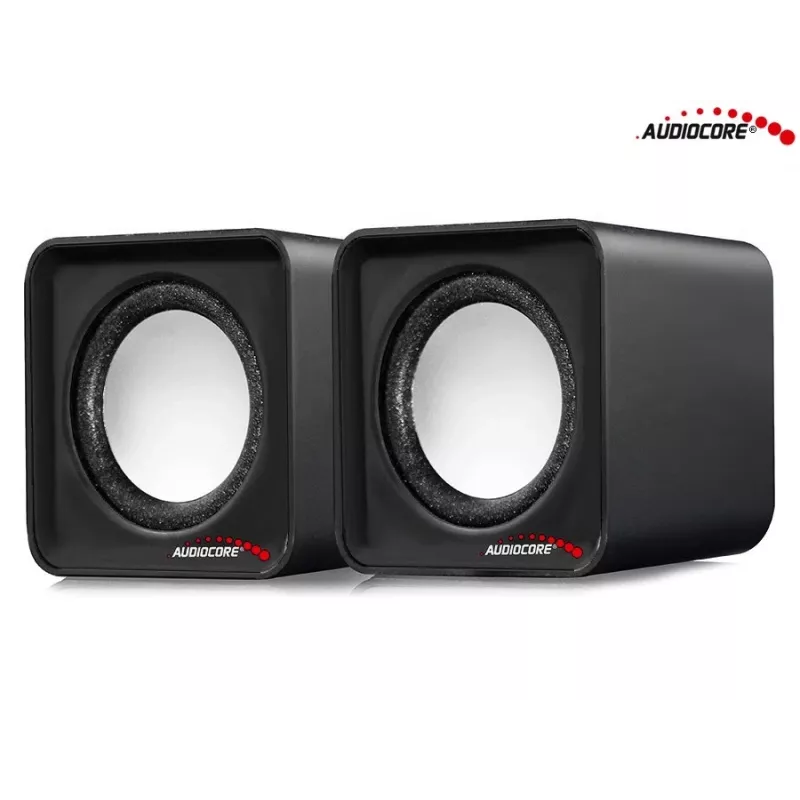 2 virzienu PC skaļrunis Audiocore AC870 B — 3 W RMS, vadu USB barošana, 3,5 mm ieeja, 2.0 kanāli