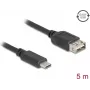 USB kabelis DELOCK 81539 USB Type-C uz USB Type-A, 5 m garums