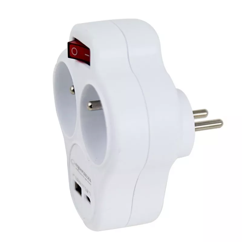 Esperanza ELK311W elektriskais sadalītājs 2 GN. USB-C USB-A ON. Balts