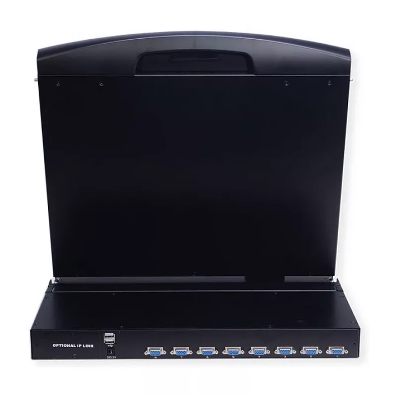 Rack konsole VALUE 26.99.0160 1U, 17 collu (43,2 cm) LCD 1280x1024, USB tastatūra/pele, melna