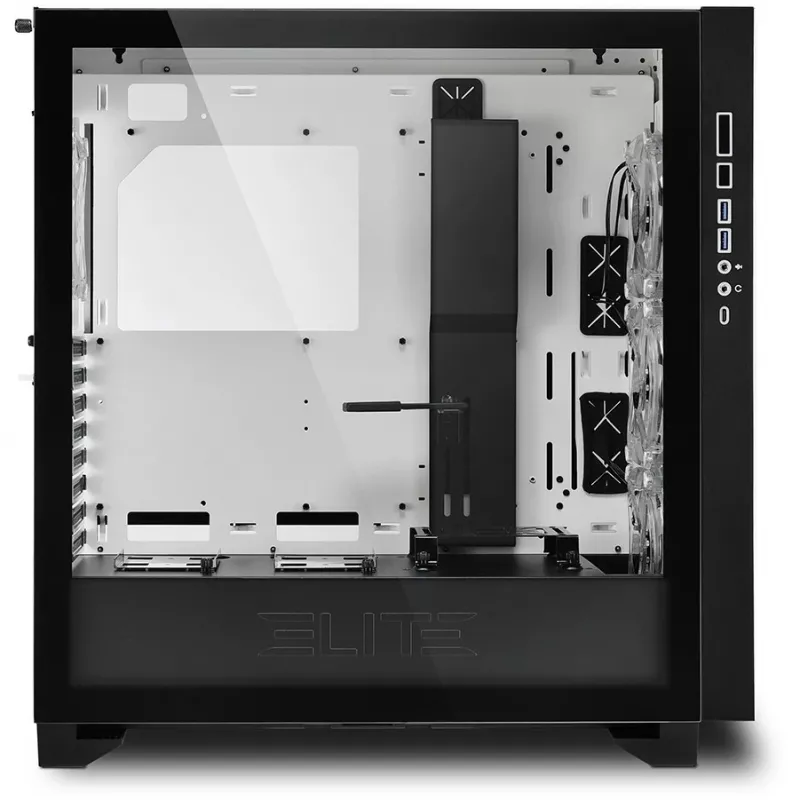 Sharkoon ELITE SHARK CA300H - Tornis - PC - Balts - ATX - EATX - micro ATX - Mini-ITX - Metāls - Rūdīts stikls - Spēlēm