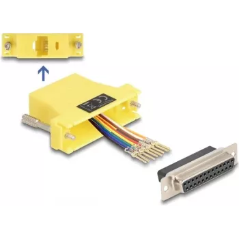 DeLOCK D-Sub 25 kontaktu ligzda uz RJ45 ligzdu montāžas komplekts dzeltens VGA RJ-45