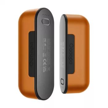 Atkārtoti uzlādējams roku sildītājs Ocoopa UT2s, 2×5000 mAh baterija, 4 siltuma līmeņi, USB-C, alumīnijs, oranžs