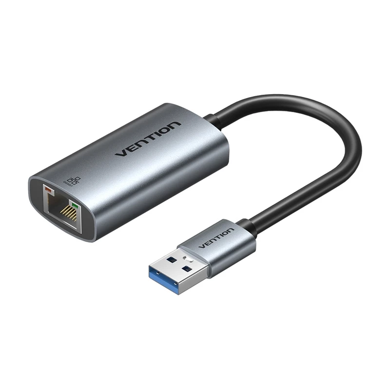 USB uz Gigabit Ethernet adapteris Vention CEZ — vadu USB resursdatora saskarne, 1000 Mbit/s, pelēks