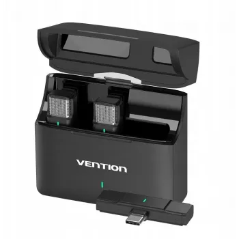 2 Vention USB-C mikrofonu komplekts + uzlādes futrālis