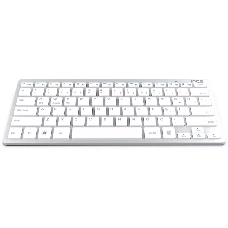 Bezvadu tastatūra Inca IBK-569BT Bluetooth 78 taustiņi Metāliski sudraba