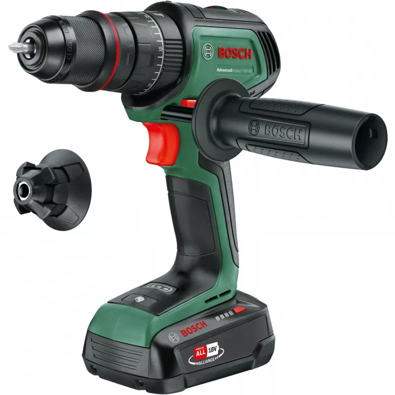 Bezvadu triecienurbjmašīna AdvancedImpact 18V-80 QuickSnap (zaļa, 2x litija jonu akumulators 2,5 Ah, pārnēsāšanas koferis, POWER FOR ALL ALLIANCE)