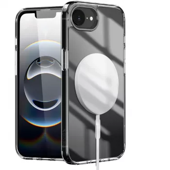 Nevox StyleShell SHOCKFlex - iPhone 16e/17e saderīgs ar MagSafe caurspīdīgs