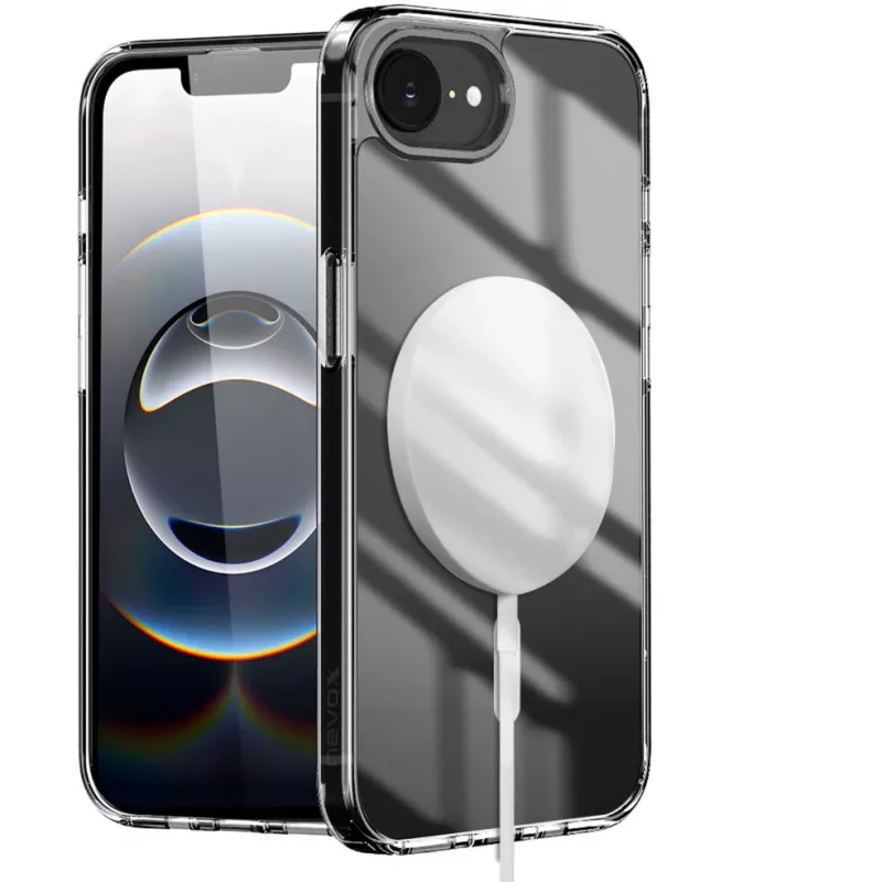 Nevox StyleShell SHOCKFlex - iPhone 16e/17e saderīgs ar MagSafe caurspīdīgs