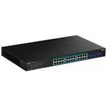 TRENDnet TPE 30284 - slēdzis - viedais - 24 x 10/100/1000 (PoE+) + 4 x 10 gigabitu SFP+ - uzstādāms statīvā - PoE+ (370 W) - maiņstrāva 100 - 240 V (TPE-30284)