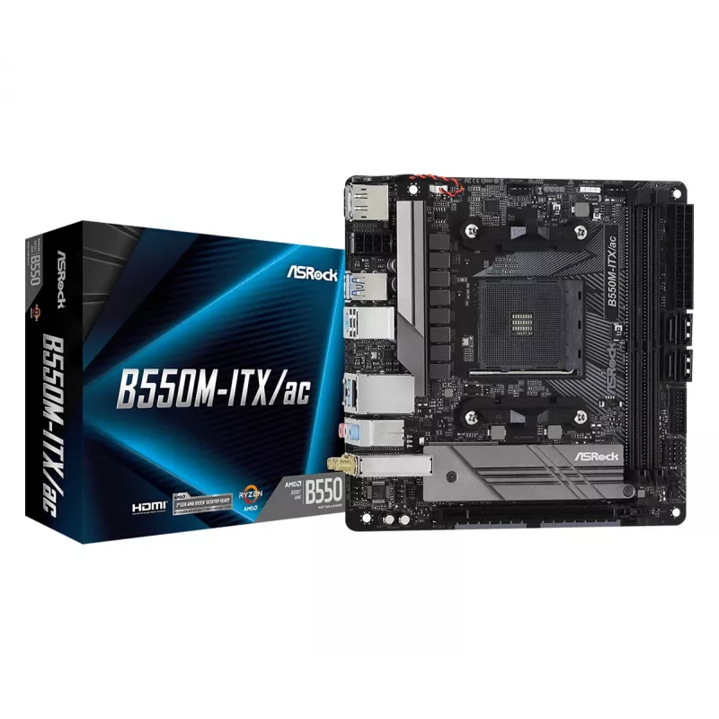 Mātesplate ASRock B550M-ITX/ac AMD B550 Socket AM4 mini ITX