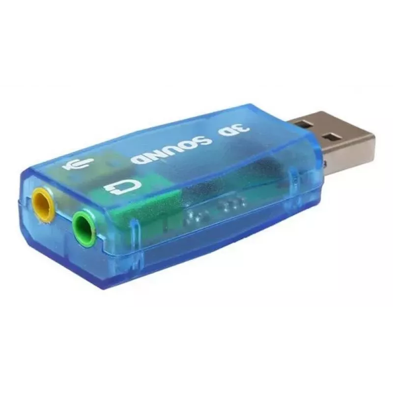 USB ārējā skaņas karte Gembird Virtus2 — USB saskarne, 3,5 mm austiņas, zila caurspīdīga