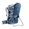 Bērnu pārnēsājamā mugursoma DEUTER Kid Comfort Active — zila, poliamīds, līdz 22 kg, saulessargs, kāju balsts, VariQuick, Lite Air
