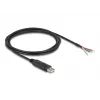 DeLOCK Adaptera kabelis USB 2.0 Type-A uz Serial RS-485 2 m melns
