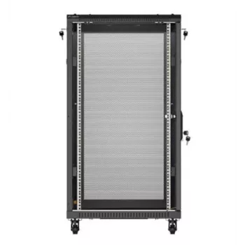 19 collu statīva skapis LANBERG FF01-6022-23B, 22U, 600×1000 mm, melns, perforētas durvis