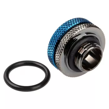Bitspower Multi-Link adapteris, G1/4 collas vītņstienis uz 16mm OD cieto cauruli, taisns savienotājs, spīdīgi melns