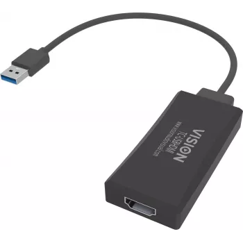 USB grafikas adapteris Vision TC-USBHDMI 1920 x 1080 pikseļi Melns