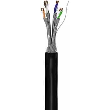 Goobay Cat.7 neapstrādāts kabelis āra tīkla kabelis, S/FTP (PiMF), melns (53867)