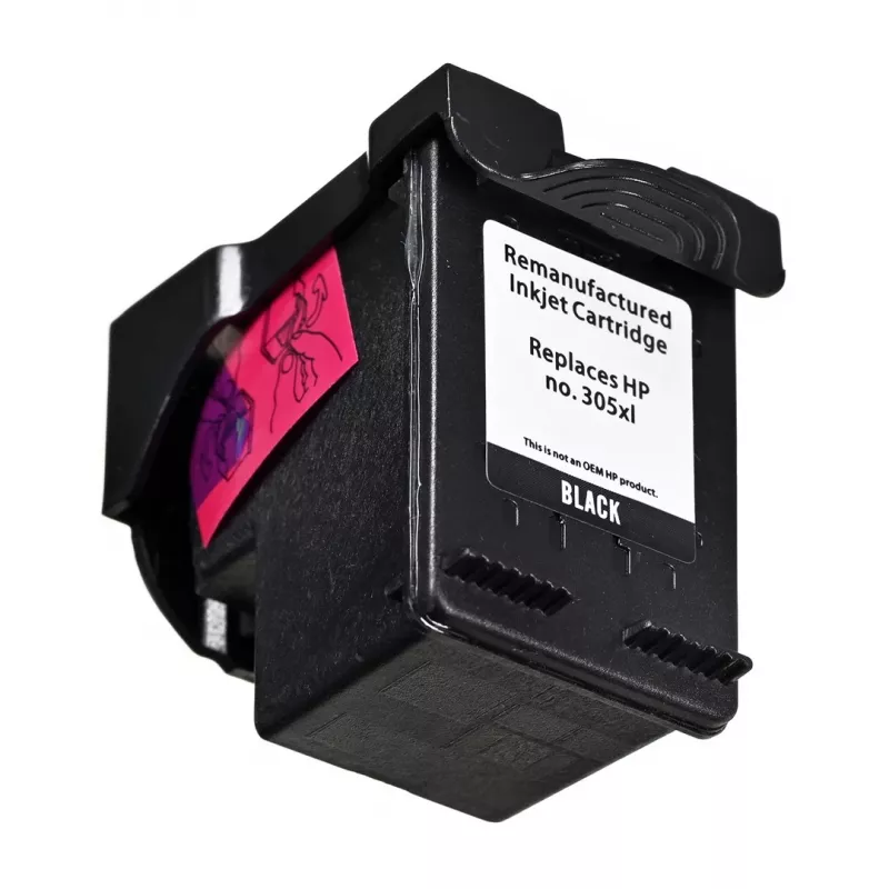 Tintes kasetne Superbulk priekš HP 305XL (3YM62AE) — melna, 18 ml, saderīga ar HP DeskJet 2820e