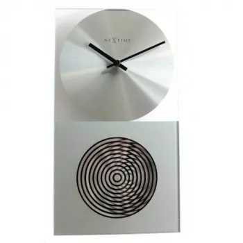 NeXtime klok 3028 OP pulkstenis, 16x30,2 cm, Sienas, Stikls, Sudraba