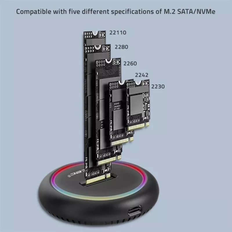 Qoltec 52275 M.2 SSD dokstacija, SATA/NVMe, USB-C