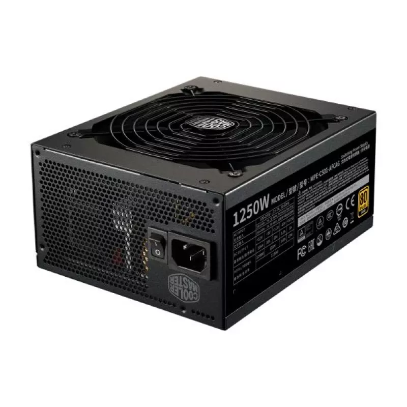 Cooler Master MPE-C501-AFCAG-EU MWE Gold V2, ATX 1250W, RTX Ready, modulārs, 140mm, melns
